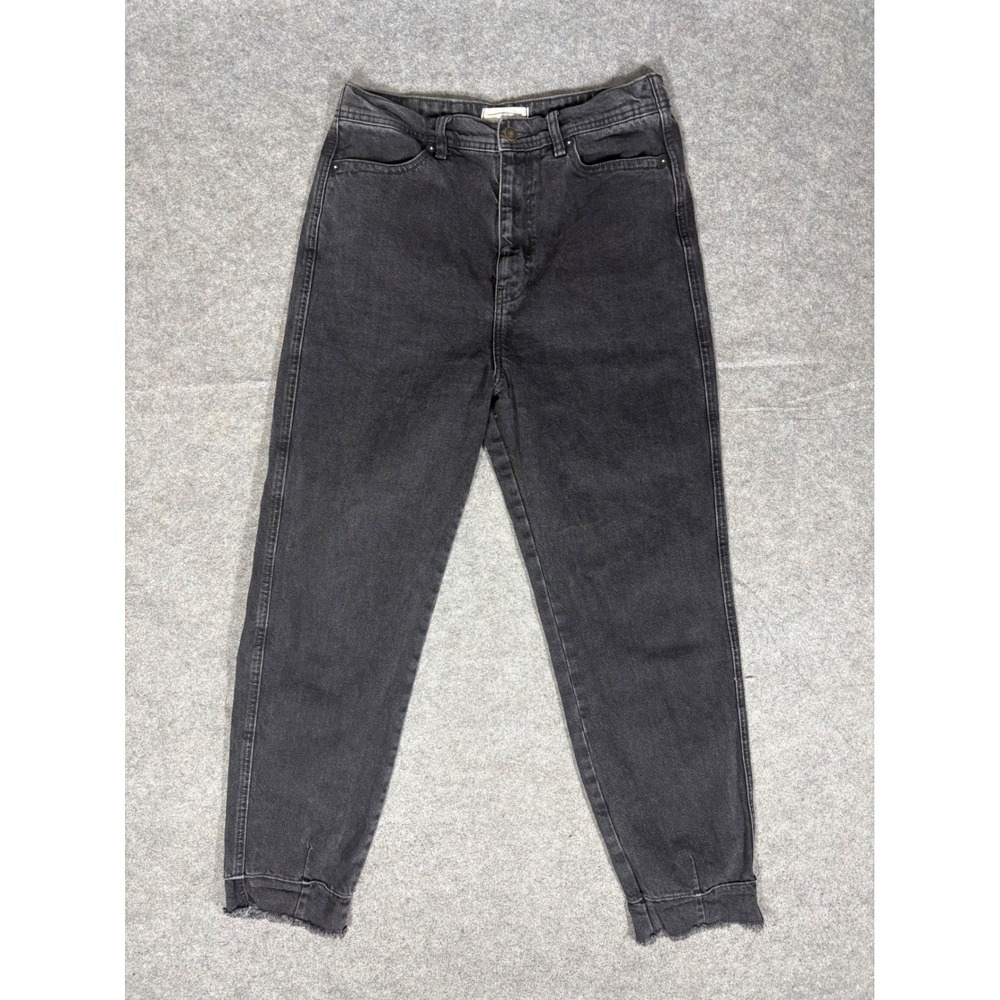 We The‎ Free Womens High Waisted Tapered Jeans Faded Black Raw Hem Size 29